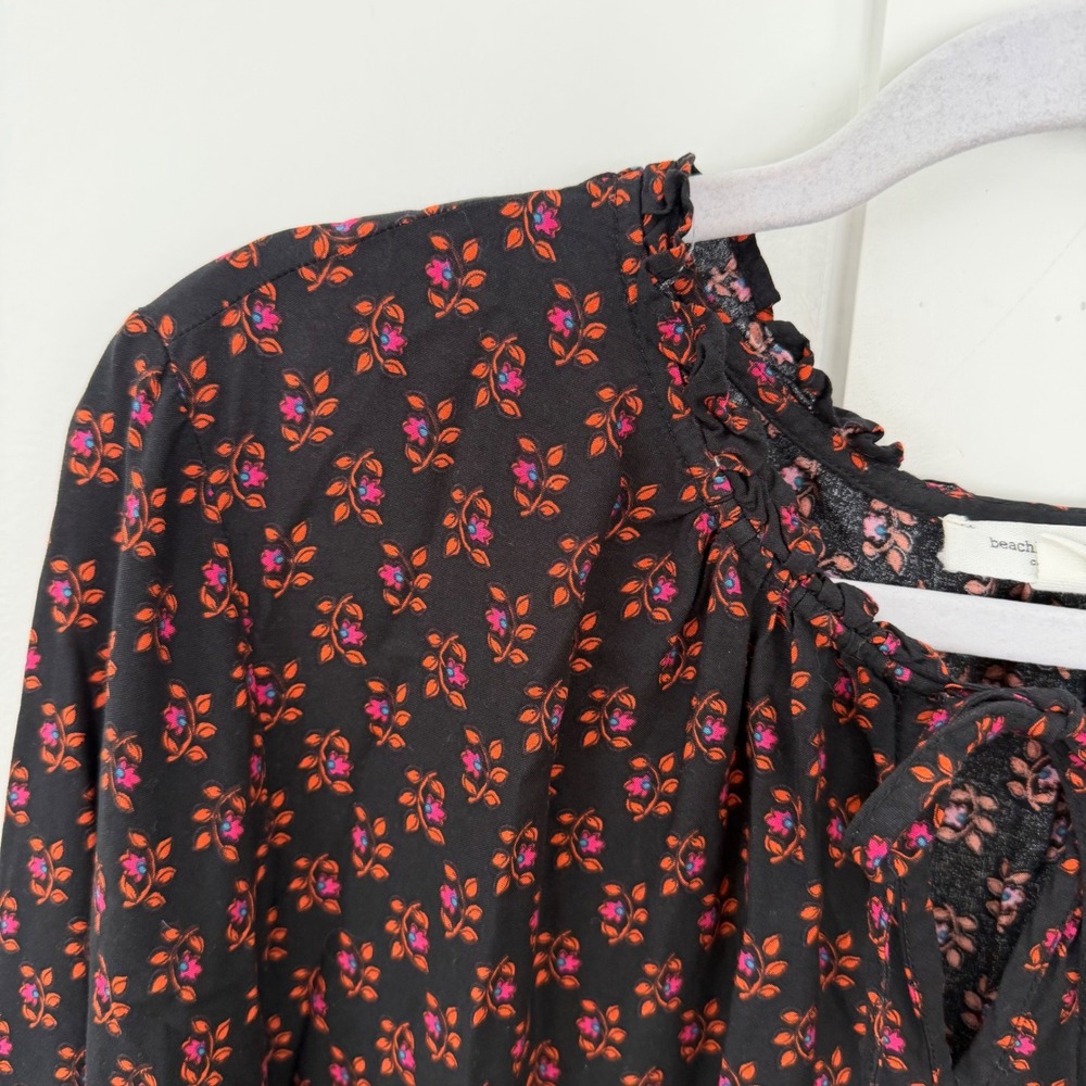 Beach Lunch Lounge Women's Dress Cover-Up Long Sleeve Boho Beachy Floral Size XL - Picture 3 of 13